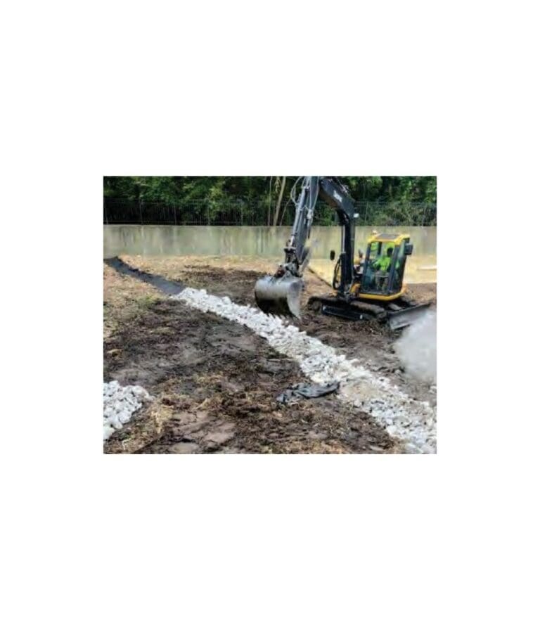 excavating detention basin